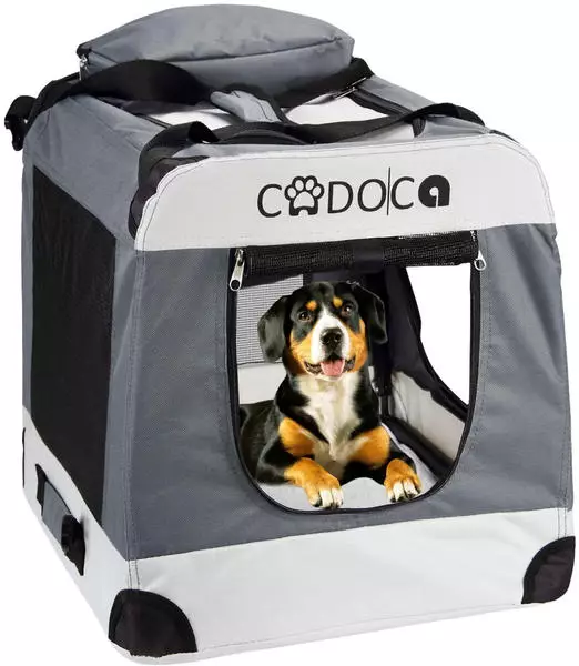 CADOCA® Hundebox Hundetransportbox faltbar robust L 70x52x50cm