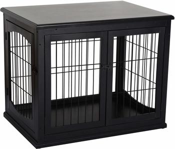 Pawhut Hundekäfig mit 2 Türen MDF Metall schwarz