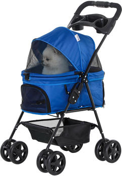 Pawhut Hundebuggy mit Klappfunktion 67x45x96cm blau (D00-127BU)