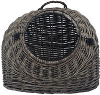 vidaXL Katzen-Transportkorb Grau 45x35x35 cm Nat&uuml;rliche Weide