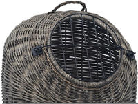 vidaXL Katzen-Transportkorb Grau 60x45x45 cm Nat&uuml;rliche Weide