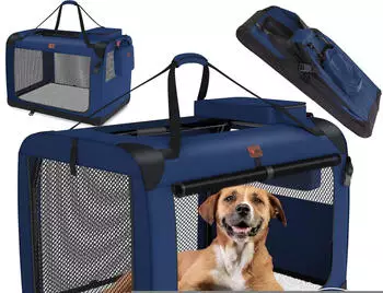 Lovpet Haustier-Transportbox XXL navy blau