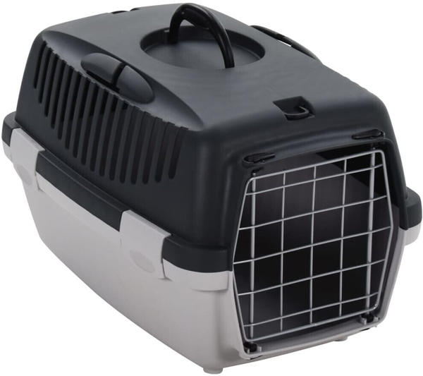 vidaXL Transportbox für Haustiere grau / schwarz 48x32x31cm PP (171796)