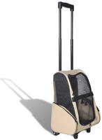 vidaXL Trolley f&uuml;r Haustiere 3-in-1 Faltbar Sandfarben