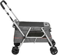 vidaXL Hundewagen Faltbar Grau 100x49x96 cm Leinenstoff
