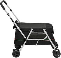 vidaXL Hundewagen Faltbar Schwarz 100x49x96 cm Leinenstoff