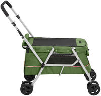 vidaXL Hundewagen Faltbar Gr&uuml;n 100x49x96 cm Leinenstoff