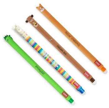 Legami Löschbare Gelstifte 4er Set Dino/Lama/Teddy/Corgie
