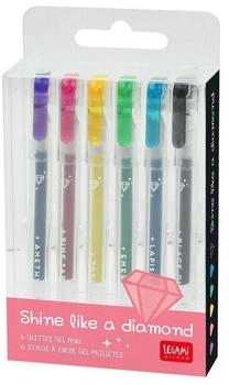 Legami 6er-Set aus glitzernden Mini-Gelstiften - Shine Like a Diamond