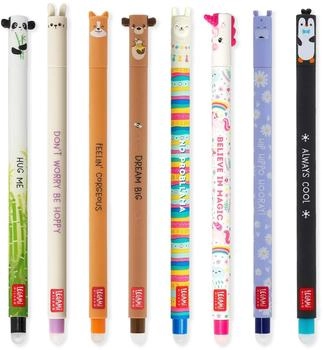 Legami Löschbare Gelstifte 8er Set Hase, Löwe, Corgi, Panda, Pinguin, Lama, Nilpferd, Hai