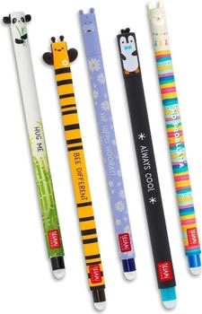 Legami Löschbare Gelstifte 5er Set Pinguin/Panda/Lama/Biene/Nilpferd