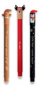 Eberhard Faber Gelschreiber Animal Erase it! 3er Set Eisbär/Wichtel/Rentier