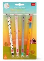 Legami EPSET0011, Legami L&Ouml;SCHBARE GELSTIFTE - 4er Set Farm Sweet Farm