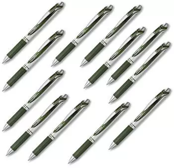Pentel EnerGel XM BL77 Gelschreiber Druckmechanik waldgr&uuml;n, 12er-Pack (BL77-D3X-VE)