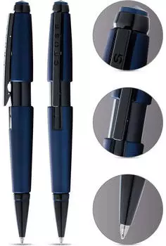 Cross Edge Spire Gelschreiber Rollerball 0,4mm mattblau (AT0555-12)