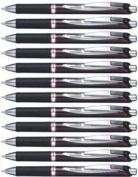 Pentel EnerGel Permanent Tintenroller 0,7mm Rot, 12 St&uuml;ck (BLP77-B)