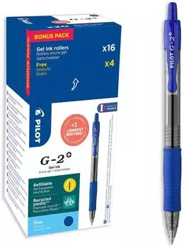 Pilot G-2 Plus Gelschreiber fein, blau, 20er-Pack (516439)