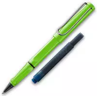 Lamy Tintenroller safari 613 green, Strichbreite 0,5mm, Schreibfarbe blau