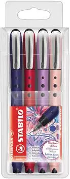STABILO worker+ Wildflower Edition Tintenroller 0,5mm, 4er-Set (2020/4-2)