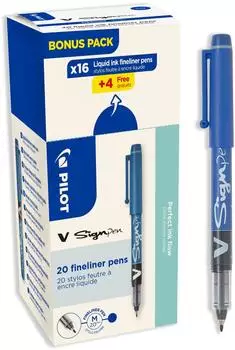 Pilot V Sign Pen Faserschreiber blau, 20er-Pack (DFF424819)