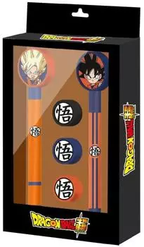 Karactermania Dragon Ball Ultra Instinct Set löschbarer Gelstift + Eternal Bleistift + 3 Radiergummis (08645)