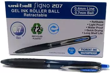 Mitsubishi Pencil Signo Rollerball Gel 0,7mm blau, 12er-Pack (UMN-207E)
