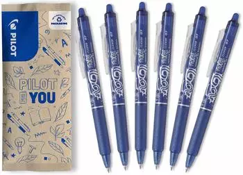 Pilot FriXion Ball Clicker Gel-Tintenroller blau, 0,7mm, 6er-Pack (BLRT-FR7-L)