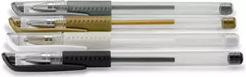 Hama Classic Gelschreiber 4er-Set, wei&szlig;/schwarz/silber/gold, 0,55/0,8mm (00007560)