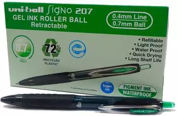 Mitsubishi Pencil Signo UMN-207E Tintenroller Gel 0,7mm grün, 12er-Pack (308692000)
