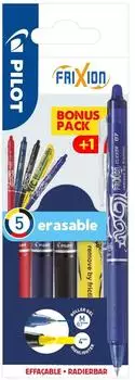 Pilot FriXion Ball Clicker Tintenroller 0,4mm, mehrfarbig (BLRT-FR7-B/R/L/BB+SW-FL-Y-BT)