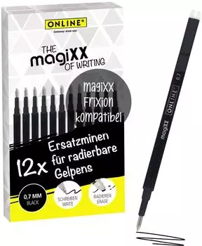 Online magiXX Gelschreiberminen schwarz 0,7mm, 12 St. (40167)