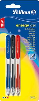 Pelikan energy Gelschreiber 3 ST Schreibfarben: schwarz blau und rot (921544)