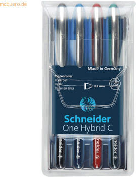Schneider Tintenroller One Hybrid C 03 Hybrid-Konusspitze 0,3 mm sortiert Etui VE=4 Stück