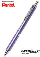 Pentel EnerGel BL407 Gelschreiber lila/silber 0,35 mm, Schreibfarbe: schwarz, 1 St.