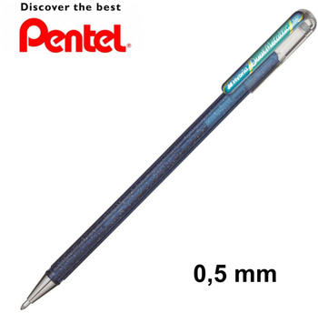 Pentel Gel-Tintenroller Dual Metallic Glitzer 0,5mm blau/metallic grün blau