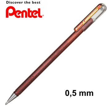 Pentel Gel-Tintenroller Dual Metallic Glitzer 0,5mm orange/metallic-gelb orange