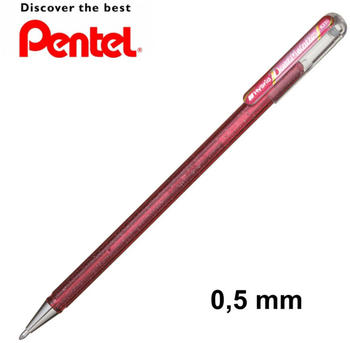 Pentel Gel-Tintenroller Dual Metallic Glitzer 0,5mm pink/metallic-pink rot