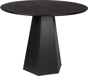Zuiver Esstisch, Schwarz, Holz, Esche, furniert, rund, Sockel, 100x76 cm