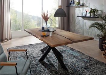 main möbel Epoxidharz Esstisch 220x100cm Kiew Wildeiche massiv