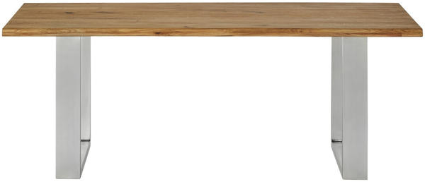Livetastic Esstisch, Holz, Metall, Balkeneiche, massiv, U-Form, 77x90 cm
