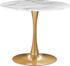 Beliani Esszimmertisch Rund 90 cm Weiß/Gold Marmor Optik
