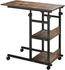 HomCom Beistelltisch auf Rollen 80x40x72-82 cm braun