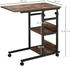 HomCom Beistelltisch auf Rollen 80x40x72-82 cm braun