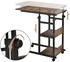 HomCom Beistelltisch auf Rollen 80x40x72-82 cm braun