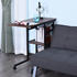 HomCom Beistelltisch auf Rollen 80x40x72-82 cm braun