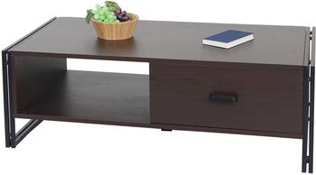 Mendler Couchtisch HWC-A27 41x120x60cm 3D-Struktur dunkelbraun