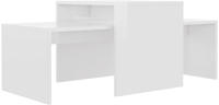 vidaXL Couchtisch-Set Hochglanz-Weiß 100x48x40 cm