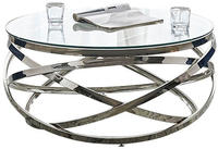 SalesFever Couchtisch "mit Design-Gestell in Stainless Steel f&uuml;r stilvolles...