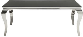 Riess-Ambiente Eleganter Design MODERN BAROCK 200cm schwarz Edelstahl Opalglas Tischplatte