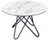 Riess-Ambiente Extravaganter Ellipse 120cm weiß Keramik Marmor-Optik rund Hairpin Legs